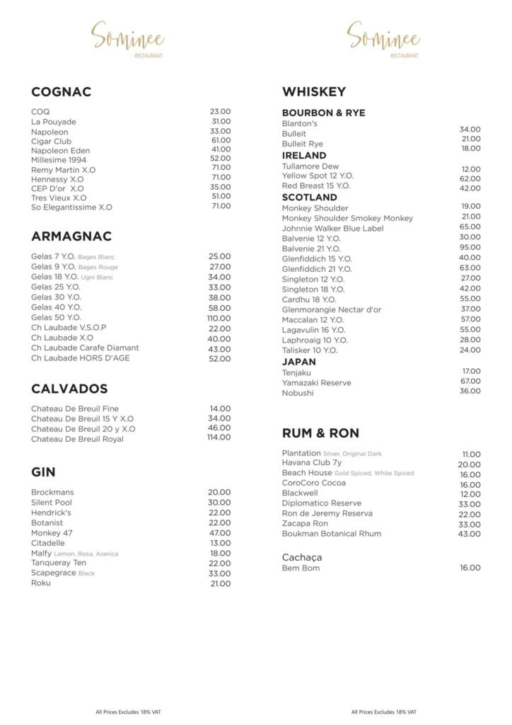 Sominee menu, page 5 of 6