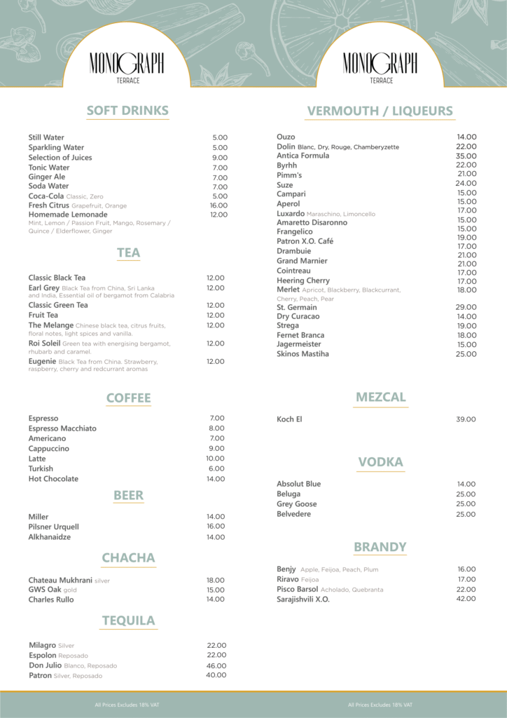 Monograph menu, page 3 of 4